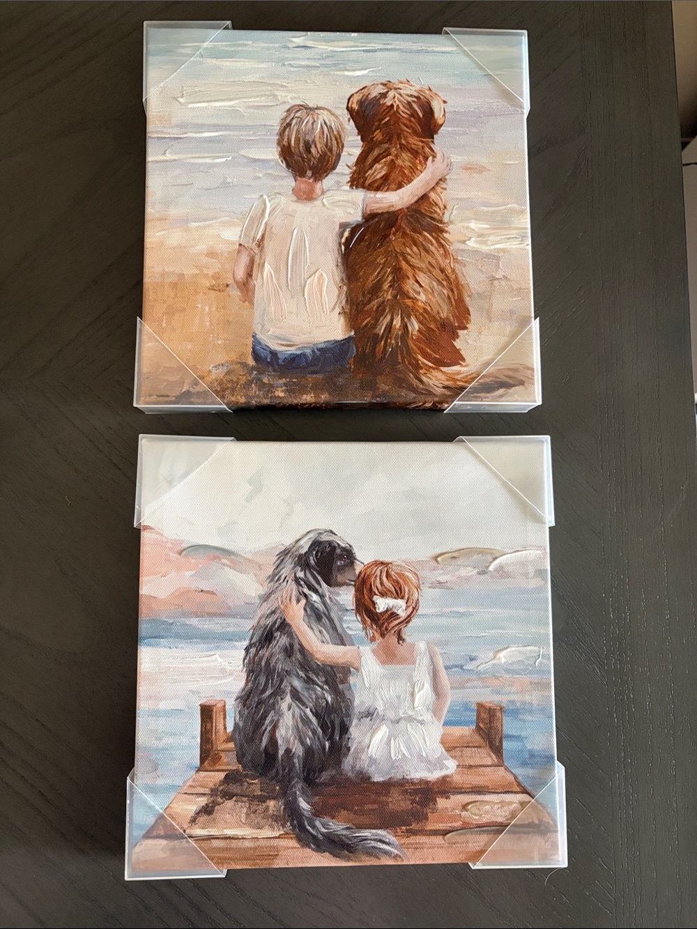 Set of 2 Beach Friends Canvas Art Prints - Neutral Blue & Brown